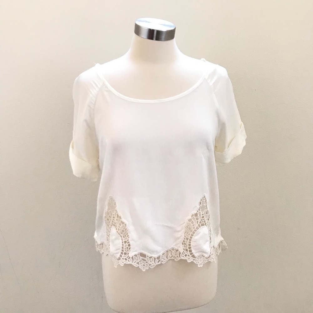 PacSun LA Hearts Crochet Blouse Size Medium